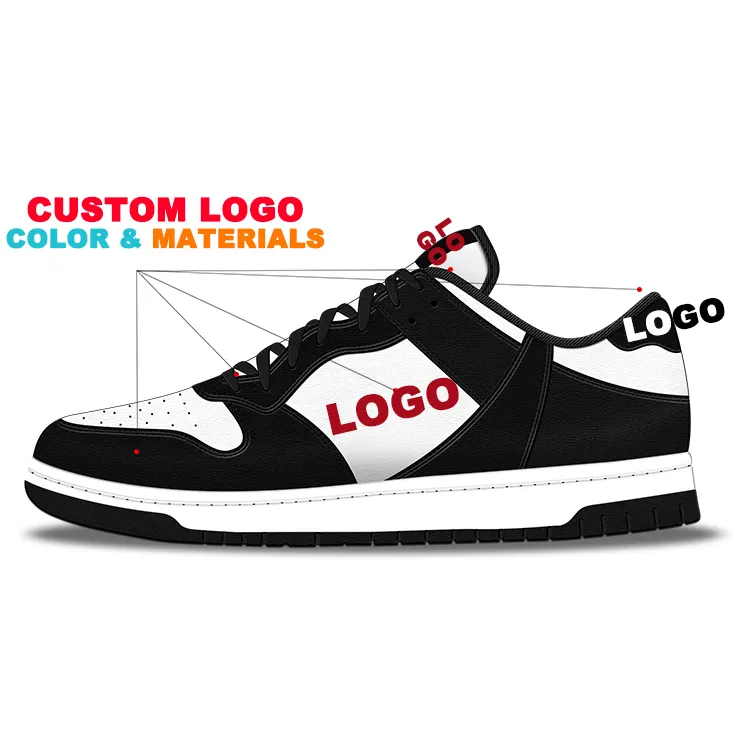 OEM ODM Low Cut Großhandel Custom Logo SB Trend ing Design Luxus Frau Original Plattform Zwei Spitze Männer Mode Sneaker