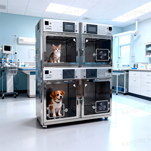 Jaula de Rehabilitación de Acero Inoxidable para Clínica Veterinaria, Monitor de UCI, Jaula Veterinaria para Perros de Raza Mediana, Observación Inteligente de Mascotas - Product Image 1