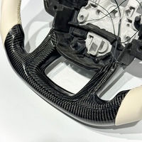 Volant en fibre de carbone pour Land Rover, pour Range Rover, Range Rover Velar Sport, cuir blanc, LED, fibre de carbone