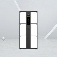 Casier électronique intelligent à 6 portes avec reconnaissance faciale et mot de passe numérique, assemblé pour supermarché et commerce de détail