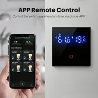 Interruptor de Pared Táctil Inteligente con Control Remoto por Aplicación Wifi Tuya, Estándar Europeo, Compatible con Google Alexa, Interruptor de Luz con RF433, 1/2/3/4 Canales para el Hogar