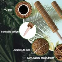4 Pcs Poteaux en Fibre de Coco Taille Personnalisable Couleur Naturelle pour Soutenir la Croissance des Plantes en Intérieur et en Extérieur, Utilisation Agricole, Chine