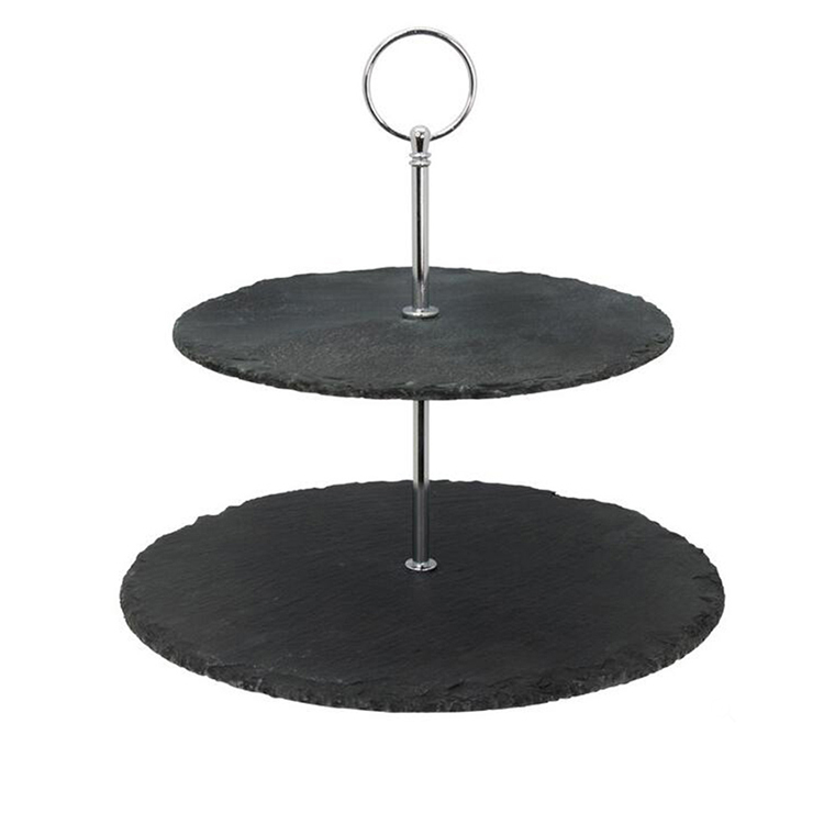 Европа украшения для кухни стейк Макарон деревенский шифер 2 уровня круглый лоток