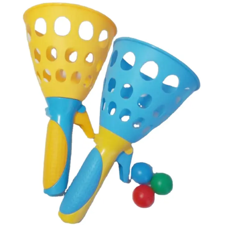 ألعاب رياضية مرتدة مضحكة ألعاب للأطفال بعقب مزدوج منجنيق بلاستيكي الكرة رمي والصيد في الهواء الطلق إطلاق الكرة الصيد