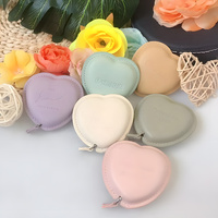Rubans à mesurer portables en cuir rose en forme de cœur avec logo, ruban à mesurer corporel personnalisé