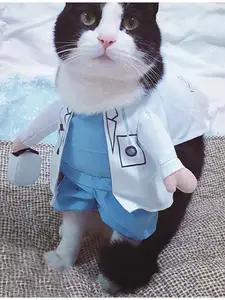Pet Halloween Costume Funny Dog Cat Doctor Costume Pet Doctor Clothing Funny Cosplay Clothes Dress Apparel Outfit Uniform Manner