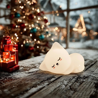 Lampe de nuit LED rechargeable USB-C en silicone en forme de chat, RVB multicolore, intensité réglable, CRI élevé, pour chambre d'enfant, garantie 1 an