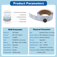 Etiqueta RFID Impermeable de Tamaño Personalizado, Etiqueta Inteligente Antimanipulación, Etiqueta NFC Anti-Metal para Identificación de Productos