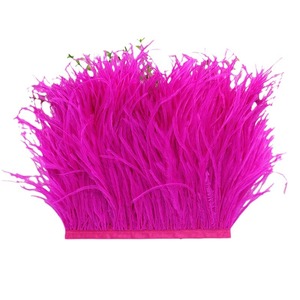 Spot gros <span class=keywords><strong>laine</strong></span> d'autruche tissu <span class=keywords><strong>bord</strong></span> 8-10cm robe De mariée vêtements décoration plume ceinture gland Borlas Pelo De Avestruz - Product Image 6