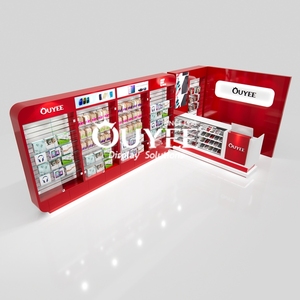 Vitrine d'exposition pour téléphone portable en verre rouge personnalisée, éclairage LED, étanche, écologique, robuste, recyclable, garantie 3 ans - Product Image 3