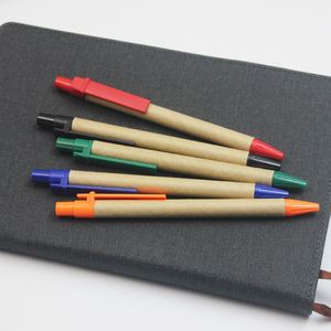 Promotion Environmentally Friendly Kraft Paper Ballpoint <b>Pen</b> Press With Printing Custom Logo for Stationery - Product Image 5