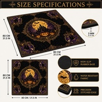Tapis de Mahjong Américain pour Halloween, 31,5x31,5 pouces (80x80cm), personnalisé, antidérapant, imperméable, pour 4 joueurs
