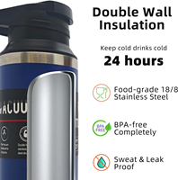 Botellas de Agua Térmicas de Viaje con Aislamiento al Vacío de Acero Inoxidable 18/8 de Doble Pared de 510 ml, Precio de Fábrica al por Mayor