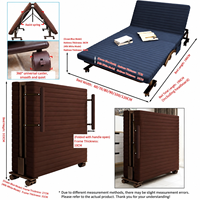 Lit d'appoint pliable gain de place avec 8 roues, pliage en 3 secondes, housse matelassée lavable, plusieurs tailles, OEM ODM VLranlife