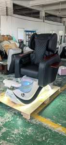 Silla de pedicura para masaje de cuero antiacetona de diseño moderno, silla de Spa, silla de manicura con LED con masaje de agua - Product Image 4