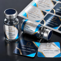 Étiquettes brillantes personnalisées pour petits flacons de peptides, autocollants imperméables pour bouteilles, pour l'emballage d'échantillons, service d'impression QR code et de lots OEM