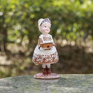 Decorazione Natalizia Personalizzata, Statuetta in Resina di Babbo <span class=keywords><strong>Natale</strong></span> e Signora Babbo <span class=keywords><strong>Natale</strong></span>, Casa di Pan di Zenzero da Tavolo - Product Image 5