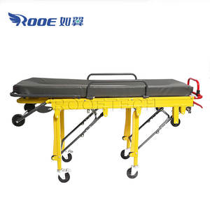 Tandu ambulans lipat bahan Aloi aluminium yang lebih murah dengan papan tulang belakang dan sandaran kaki 0-65 Deg dapat disesuaikan - Product Image 3