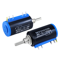 Potentiomètre de précision bobiné à 10 tours WXD3-13-2W (axe de 4,0 mm) - 4,7K 5% 2W avec patte de soudure et boîtier en plastique pour contrôle moteur