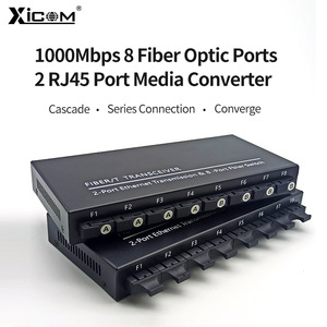 Convertidor de Medios de Fibra Óptica XICOM 1000Mbps, 8 Puertos de Fibra, 2 Puertos RJ45, Switch de Transmisión Ethernet - Product Image 1