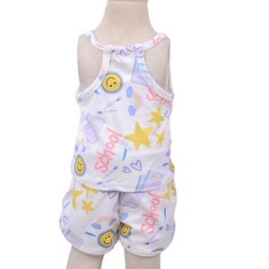 Ensemble pyjama personnalisable en tissu doux imprimé léopard pour bébés filles, avec bretelles et volants, vente en gros, conception sur mesure - Product Image 6