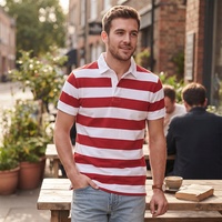 Polo de golf pour homme en coton bambou rayé, respirant, à séchage rapide, anti-frisottis, extensible dans les quatre sens, personnalisé