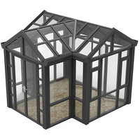 Véranda résidentielle moderne autoportante avec structure en aluminium et toit en verre trempé - Serre de terrasse extérieure 4 saisons