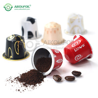 Capsules de café vides assorties aux capsules de café de la machine Nespresso 15ml espresso compatible en aluminium vides avec couvercles en aluminium