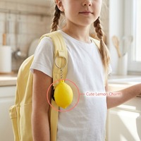 Porte-clés anti-stress personnalisé en PU avec logo, impression numérique, motif fruits et légumes de dessin animé - Forme irrégulière flexible, promotionnel