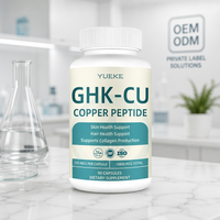 Capsules de cuivre peptidique GHK-CU pour adultes, 90 unités, 2 capsules par jour, complément alimentaire pour la santé cellulaire, le collagène de la peau et des cheveux, anti-âge