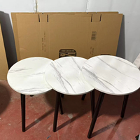 Table basse ronde contemporaine en marbre convertible, très vendue, pour salon, meubles de maison