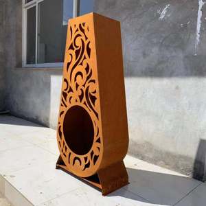 เตาผิงกลางแจ้งทรงกลมเหล็กคอร์เทนสูง 160 ซม. - Product Image 6