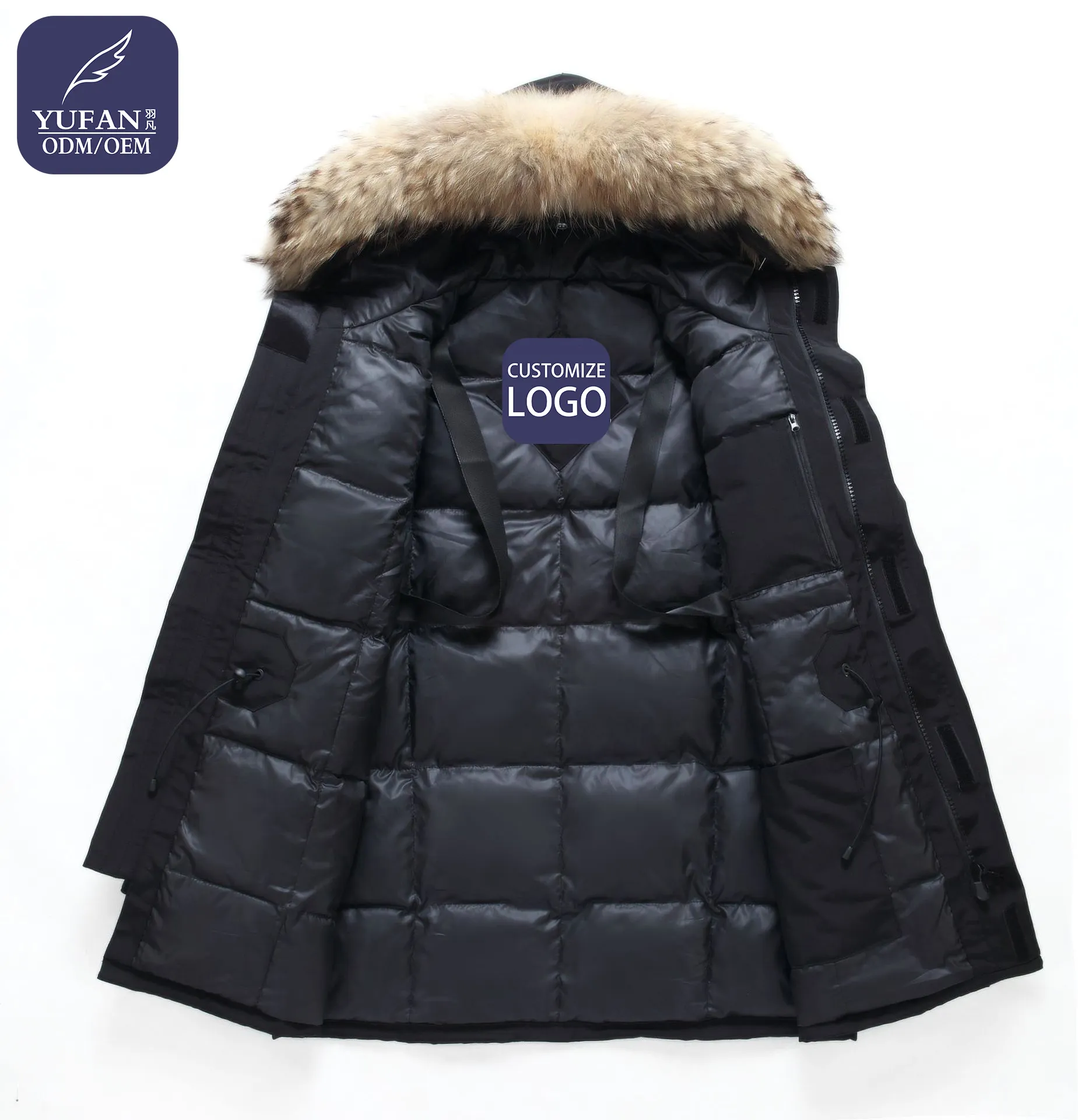 Yufan Custom Top Quality canada style parka men's goose down jacket thick lovers' outdoor winter coat winter parka puffer jacket