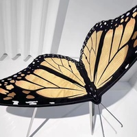 Fauteuil Papillon de Luxe Moderne Haut de Gamme à Structure Métallique, Personnalisable pour Salon, Villa, Hôtel, Hall et Salle à Manger