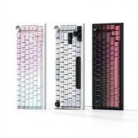Clavier mécanique ergonomique K81 personnalisable à trois modes avec rétroéclairage RGB, touches gravées latéralement, dédié au jeu sans fil