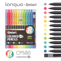 Ensemble de crayons de couleur mécaniques non solubles aux couleurs vives, rétractables, automatiques, pour enfants, dessin artistique, papeterie scolaire