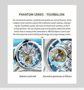 นาฬิกาตูร์บิญองแบบสั่งทำพิเศษสำหรับ OEM พร้อมฉลากส่วนตัว ขนาด 40 มม. ตัวเรือนทรงกลม หน้าปัดแบบโครงกระดูก นาฬิกาข้อมือกลไกที่มีเอกลักษณ์เฉพาะตัว - Product Image 2