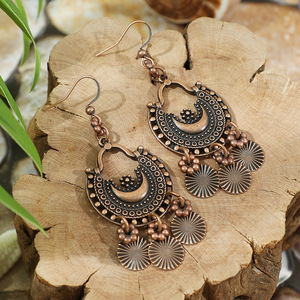 Bohemian Drop <b>Earrings</b> Alloy Antique Bronze Plated <b>Tassel</b> Women's Fashion Jewelry 2024 - Product Image 3