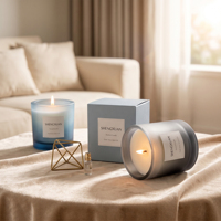 Porte-bougie parfumée en verre coloré avec impression offset, résistant à la chaleur, pour la table de Noël et la décoration de la maison