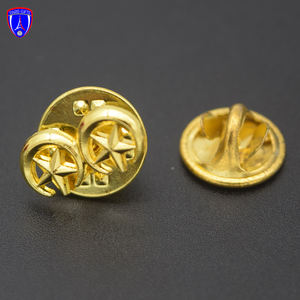 Custom China Factory Direkt verkauf <span class=keywords><strong>Promotion</strong></span> Gold Satr Form Anstecknadel mit Sicherheits kupplung zurück - Product Image 4