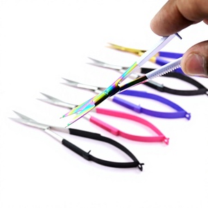 Tijeras pequeñas para pestañas y cejas personalizadas, tijeras de resorte para recortar, cortapelos para nariz, Tijera para bigote, punta afilada injertada - Product Image 1