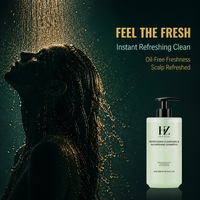 Shampooing Nettoyant et Nourrissant Rafraîchissant en Gros 500ml Contrôle du Sébum Nettoyage en Profondeur Soin du Cuir Chevelu pH Équilibré Marque Privée OEM Adultes