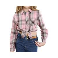 Chemisier en flanelle tissée à manches longues coupe ample pour femmes et jeunes filles, motif écossais décontracté à boutons, anti-boulochage, pour adultes (3 mois et plus)