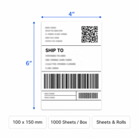 Étiquettes autocollantes pour emballage, impression thermique directe, 4x6, pour boîte, emballage papier, étiquette d'expédition, certifiées FSC