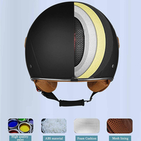 Casque de moto ABS pour adulte, certifié DOT, double visière, casque ouvert pour la sécurité à moto