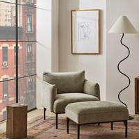 Fauteuil inclinable capitonné élégant européen Fauteuil d'appoint pour bureau à domicile Salon Chambre à coucher Hôtel Tissu Cuir Options
