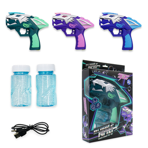Pistolet à bulles d'été <span class=keywords><strong>3</strong></span> couleurs avec lumière et 2 bouteilles de solution de recharge à bulles pour enfants - Product Image 3