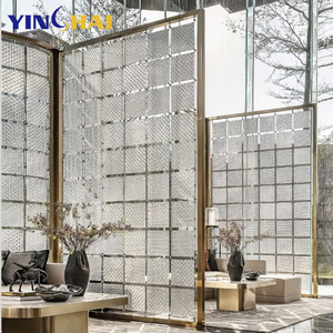 OEM Kính dẫn ánh sáng phòng ngăn cho nhà khách sạn sảnh phân vùng thiết kế thép không gỉ kỹ thuật dự án vàng kim loại phân vùng - Product Image 5
