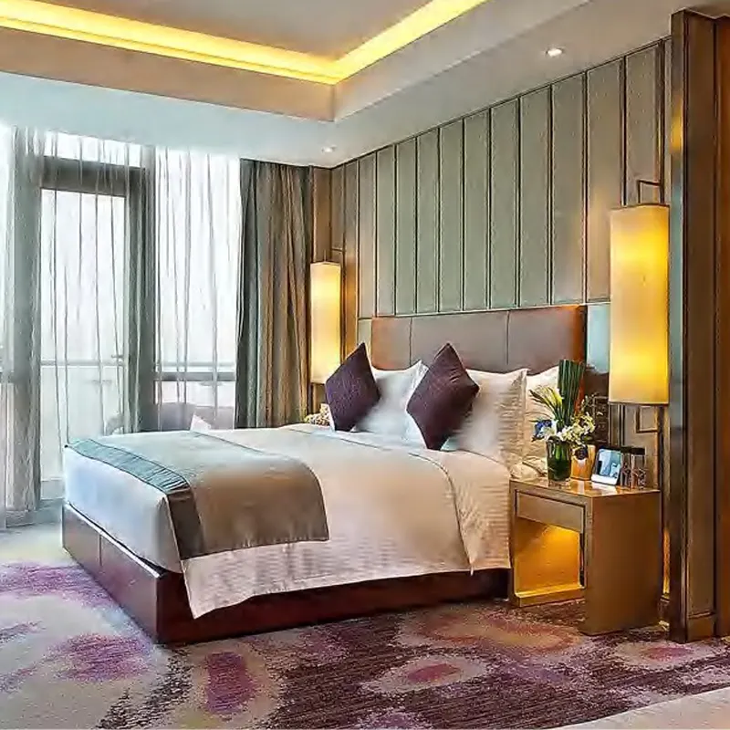 बिक्री के लिए चीन फर्नीचर आपूर्तिकर्ता यूरोपीय होटल रूम बेड बेडरूम सेट लक्जरी 5 सितारा होटल फर्नीचर