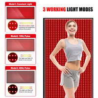 Coussin de luminothérapie infrarouge portable pour soulagement de la douleur, lumière rouge intégrale, flexible et ajustable avec minuterie 660nm 850nm